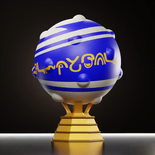 Deckbox 3D Blitzball para MTG Commander - vista frontal Caja Blitzball multicolor con contadores y compartimento para tokens Deckbox Blitzball Final Fantasy - vista completa con base de exhibición